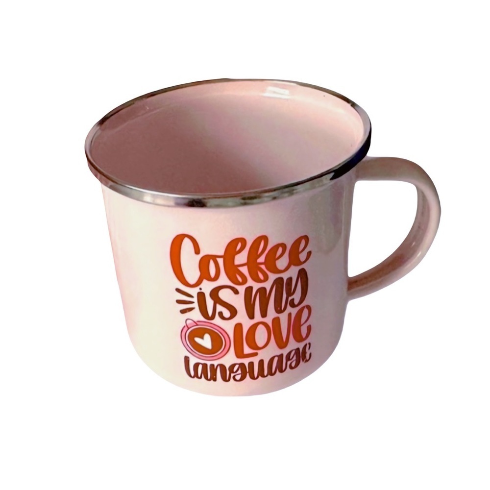 5/$25 😻 Enamel Camp Mug Pink 12oz Coffee Mug